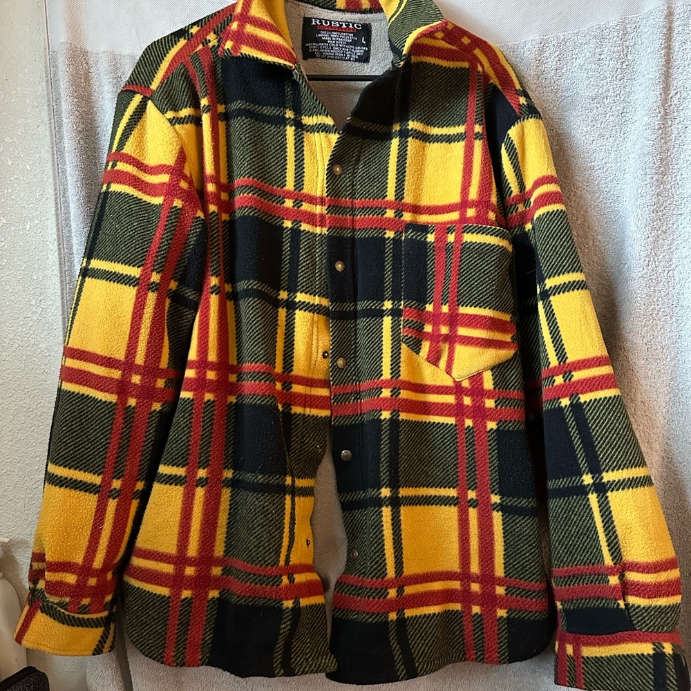 Yellow and Black Plaid Men's Jacket